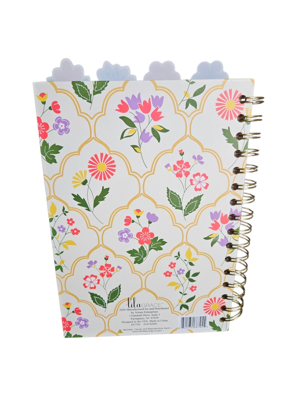 Floral "Blessed" Spiral Notebook - Pastel Flower Tabs - Picture 3 of 4